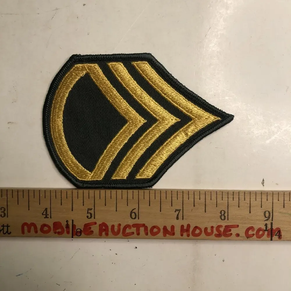 Vintage US Army Staff Sergeant E-6 Sew On Embroidered Patch 4.5x3